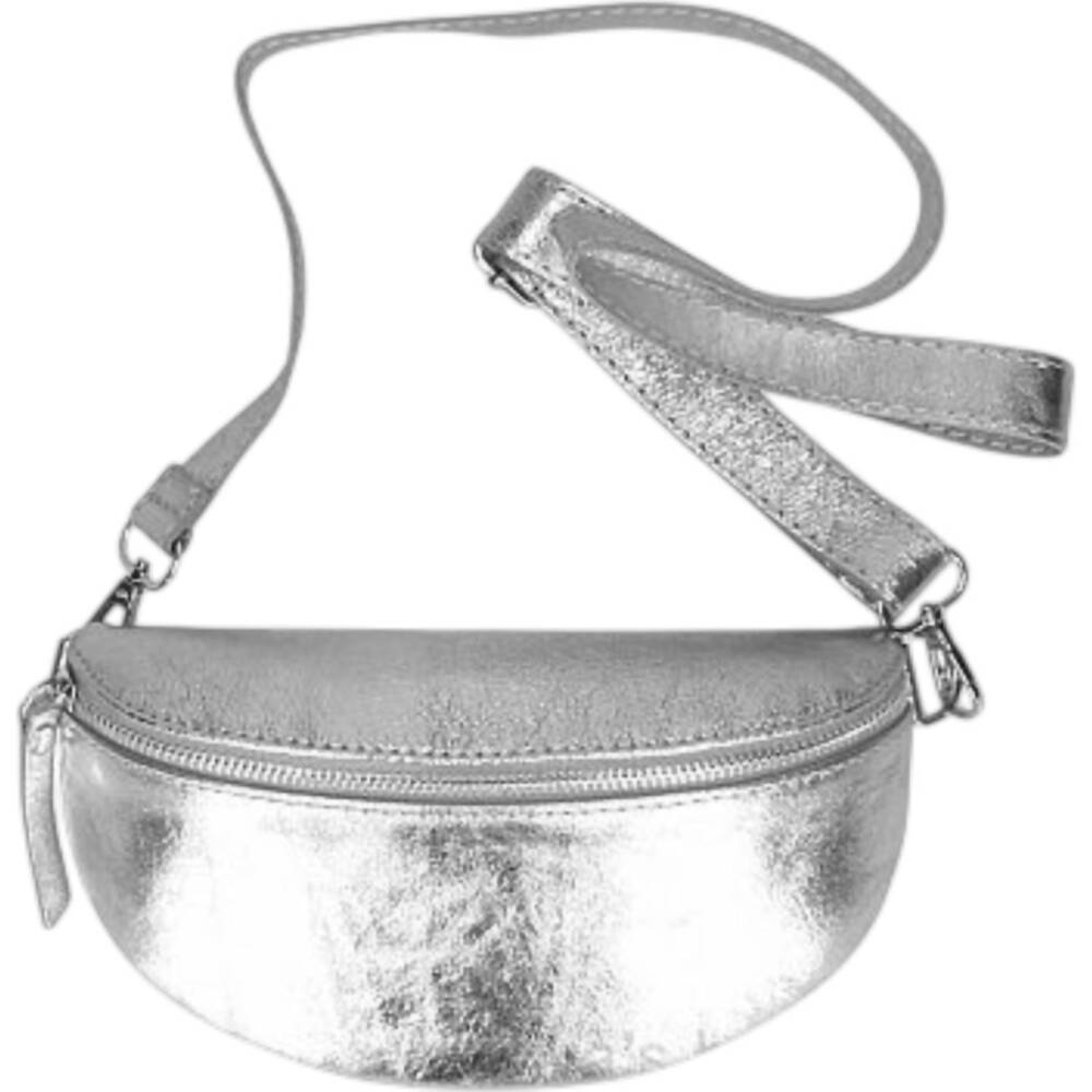 NEW TWO AMICIS women's hands free crossbody bag in silver